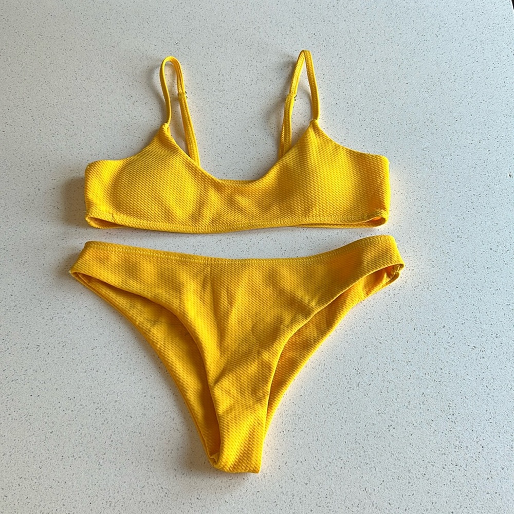 Yellow Shein bathing suit. Fits more like a small or xsmall